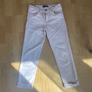 light pink skinny jeans. stretchy and soft